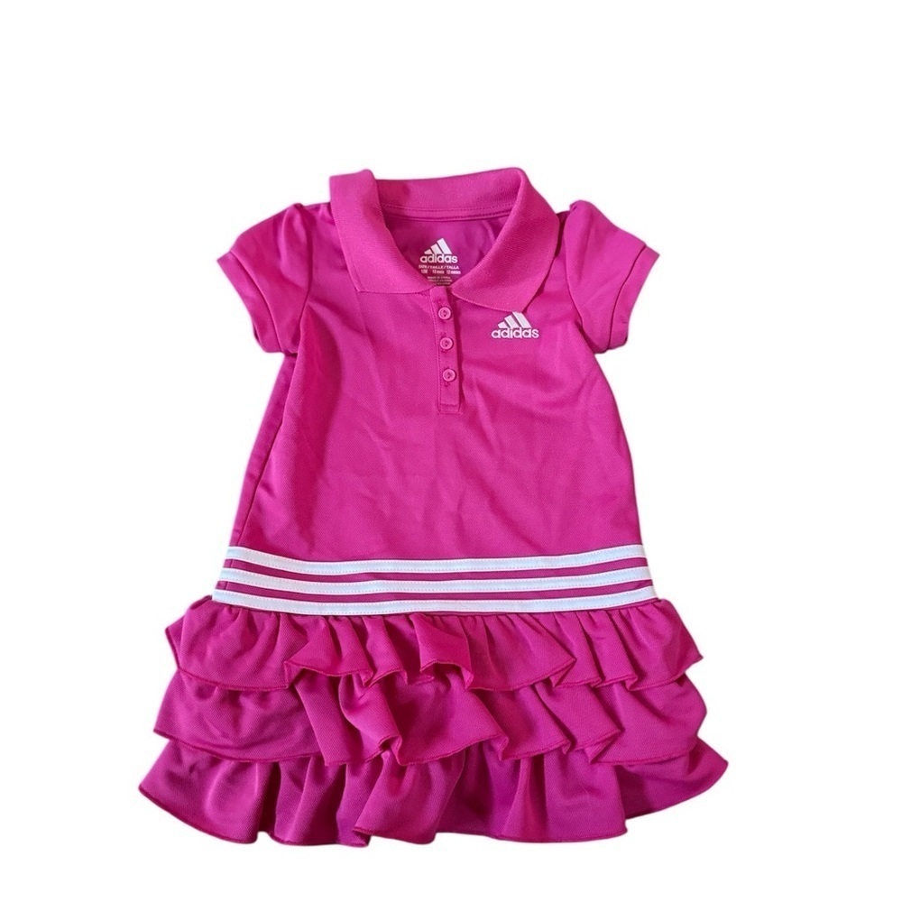 adidas Pink Ruffle Kids Casual Dress